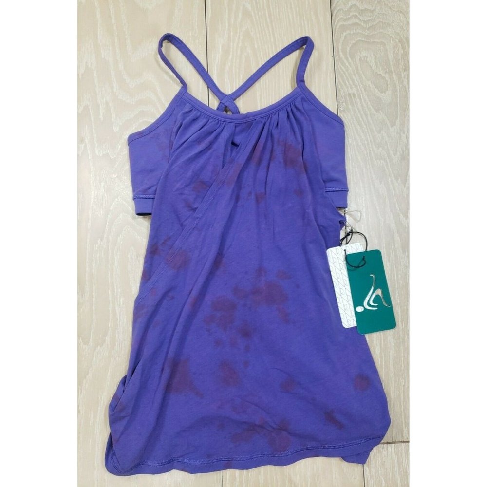 Nancy Rose Performance Purple Fusion Wrap Yoga Top Tank Size 4 Lycra Active Gym